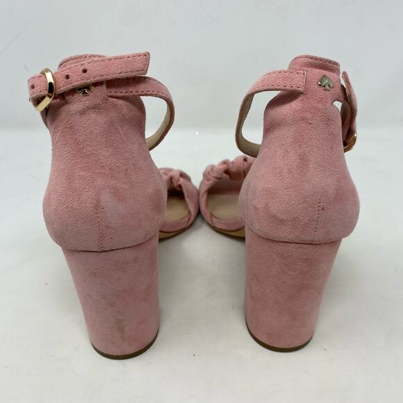 Kate Spade Mona Pink Sandal Suede Heels Pumps Womens Size 8.5 - Picture 5 of 8